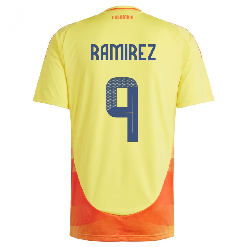 Niño Camiseta Colombia Mayra Ramírez #9 Amarillo 1ª Equipación 24-26 La Camisa