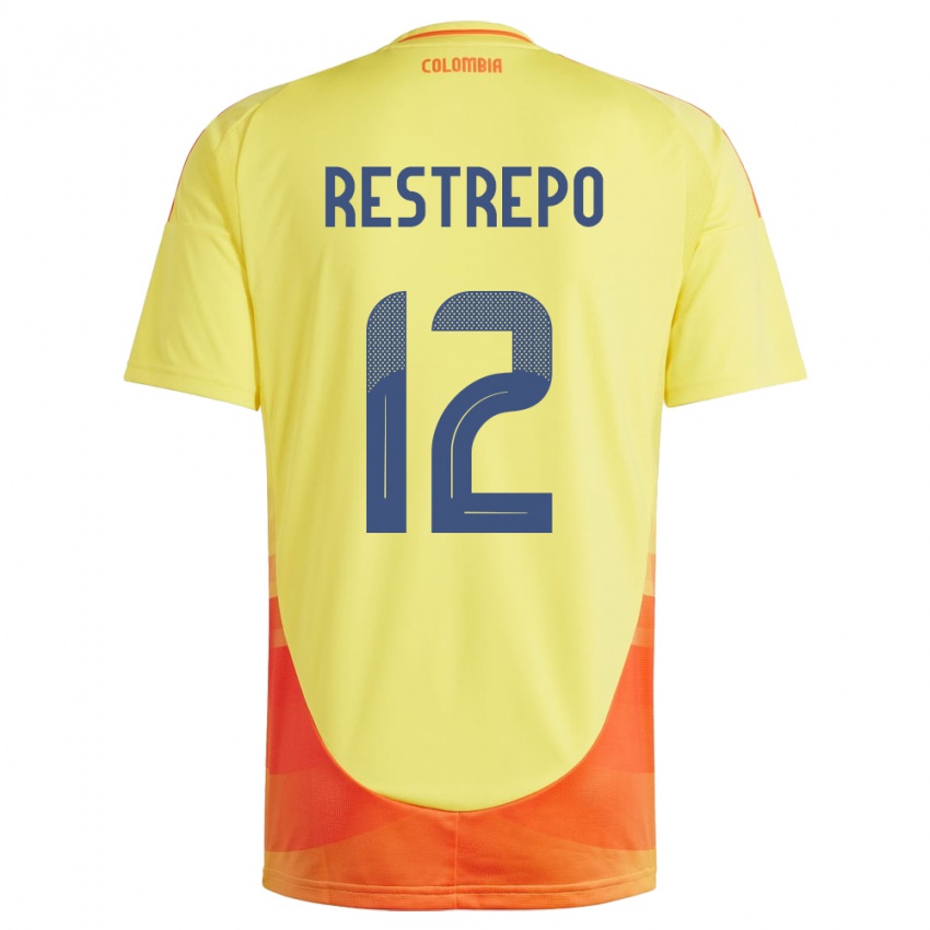 Niño Camiseta Colombia Valery Restrepo #12 Amarillo 1ª Equipación 24-26 La Camisa