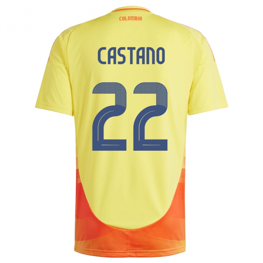 Niño Camiseta Colombia Stefany Castaño #22 Amarillo 1ª Equipación 24-26 La Camisa