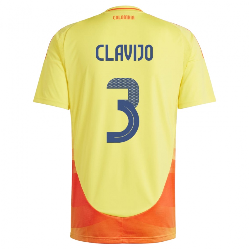 Niño Camiseta Colombia Ángela Clavijo #3 Amarillo 1ª Equipación 24-26 La Camisa