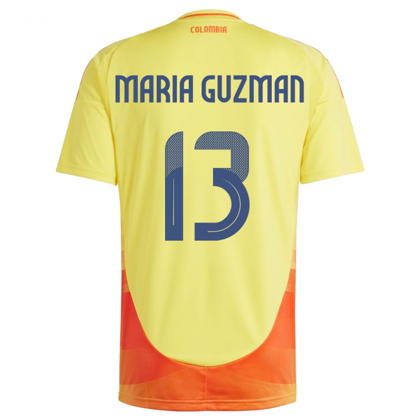 Niño Camiseta Colombia Ana María Guzmán #13 Amarillo 1ª Equipación 24-26 La Camisa