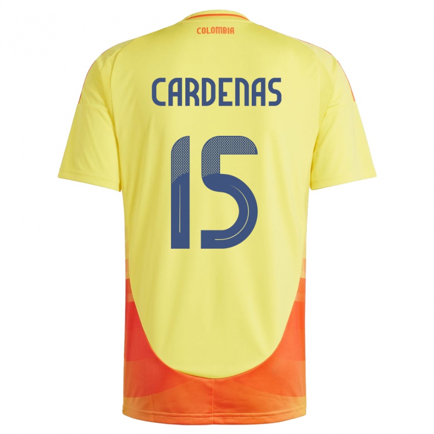 Niño Camiseta Colombia Wendy Cárdenas #15 Amarillo 1ª Equipación 24-26 La Camisa