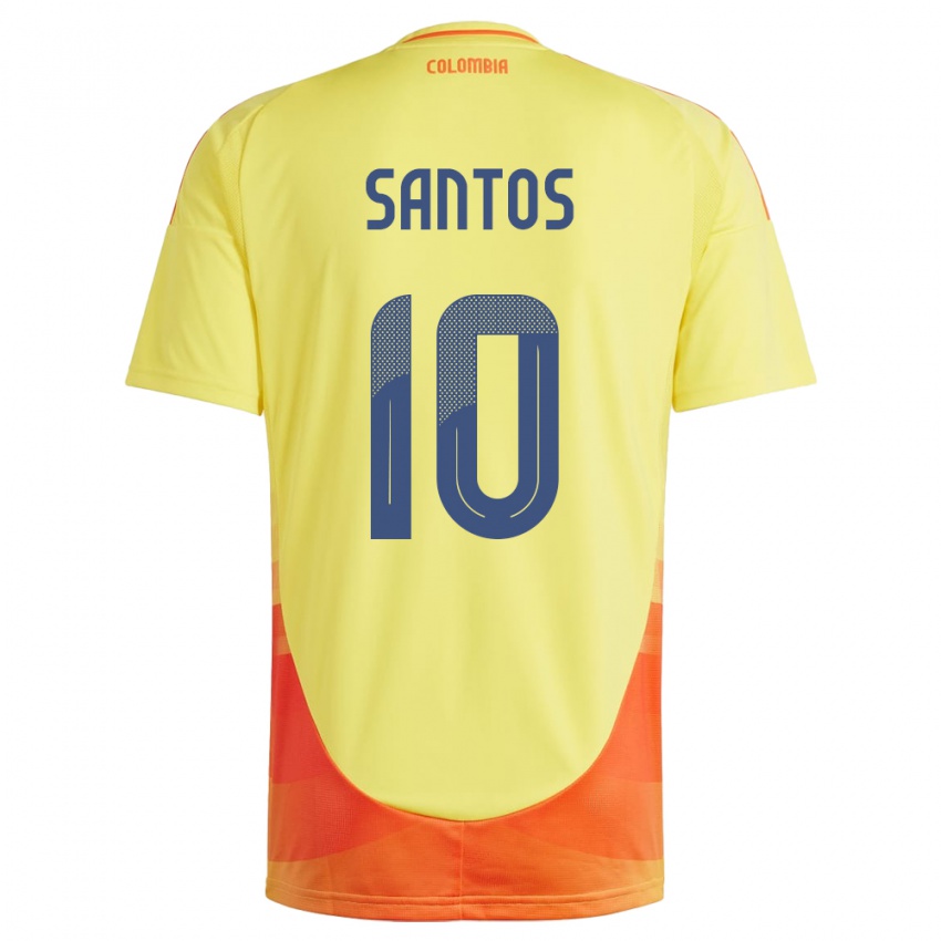 Niño Camiseta Colombia Leicy Santos #10 Amarillo 1ª Equipación 24-26 La Camisa