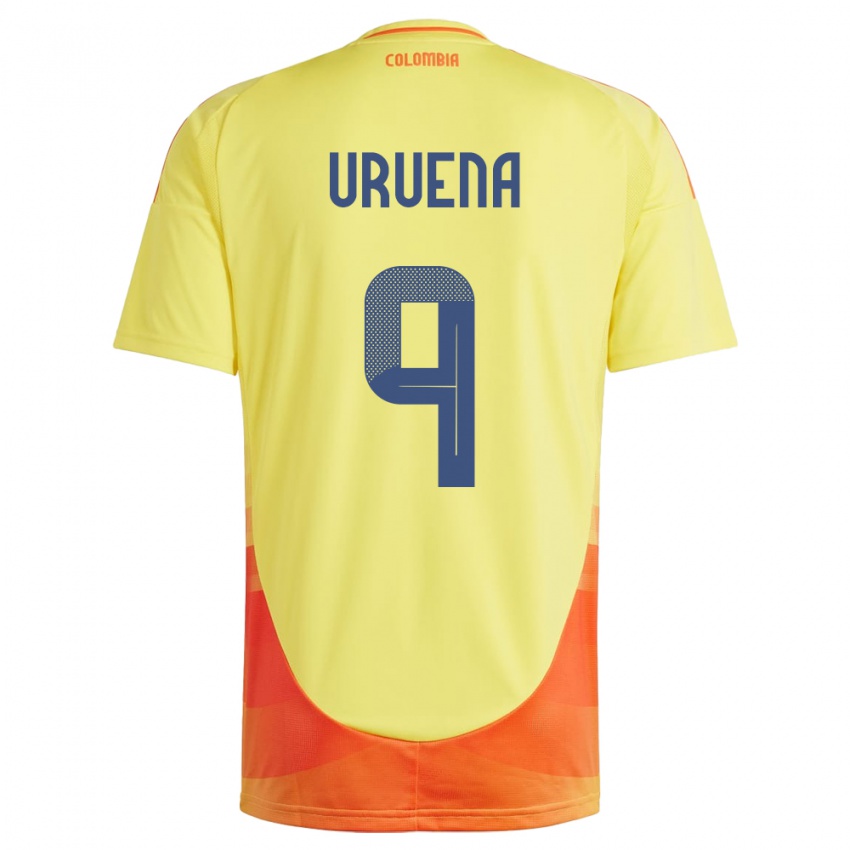 Niño Camiseta Colombia Gabriela Urueña #9 Amarillo 1ª Equipación 24-26 La Camisa