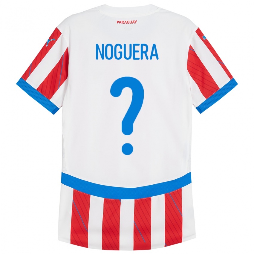 Niño Camiseta Paraguay Junior Noguera #0 Blanco Rojo 1ª Equipación 24-26 La Camisa