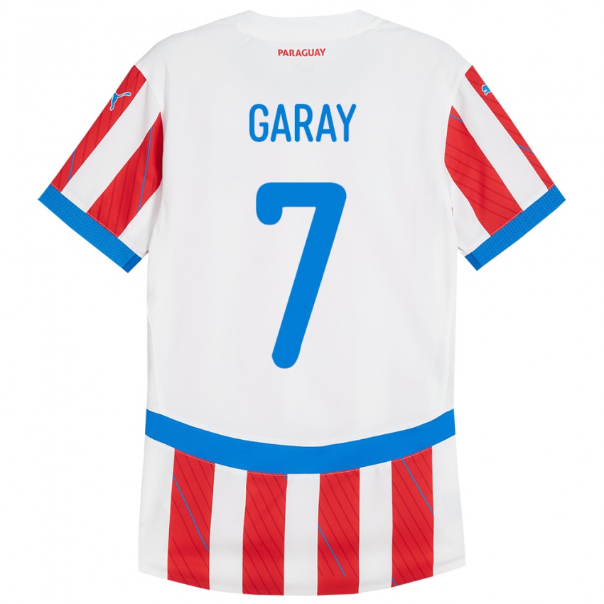 Niño Camiseta Paraguay Griselda Garay #7 Blanco Rojo 1ª Equipación 24-26 La Camisa