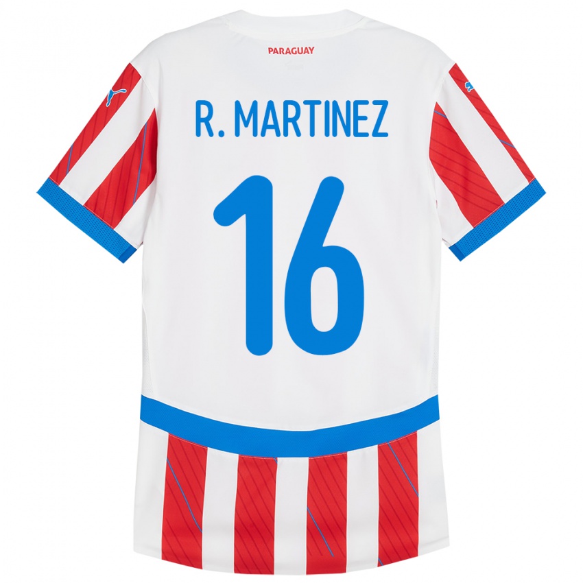 Niño Camiseta Paraguay Ramona Martínez #16 Blanco Rojo 1ª Equipación 24-26 La Camisa