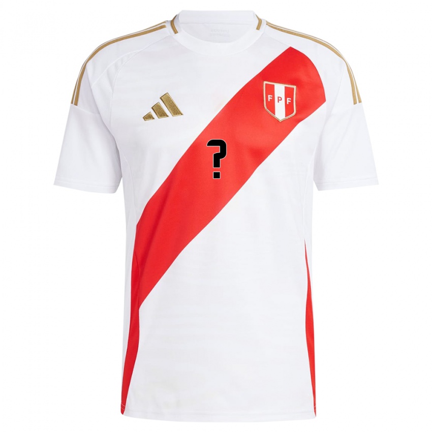 Niño Camiseta Perú Adrián Beltrán #0 Blanco 1ª Equipación 24-26 La Camisa