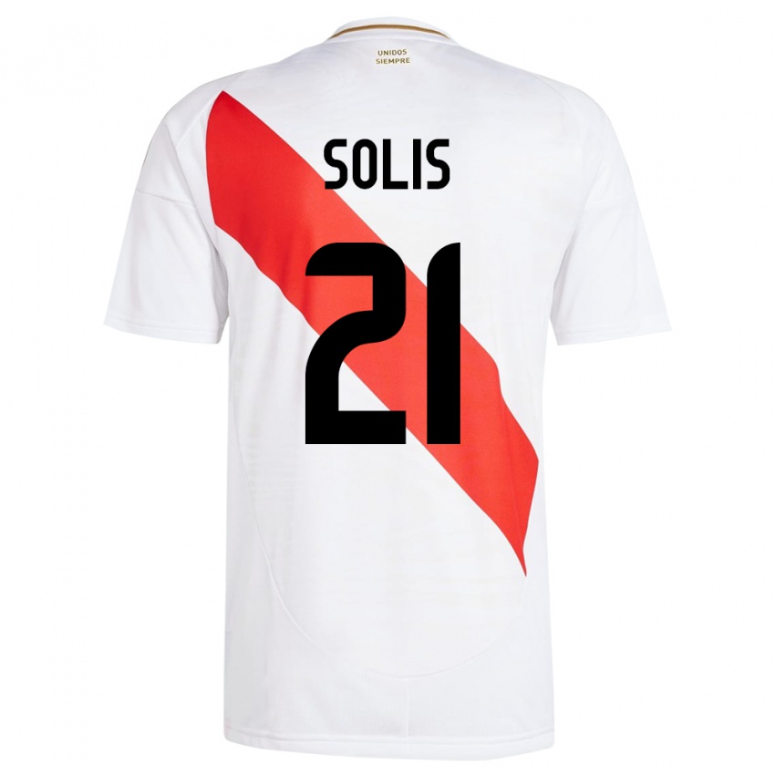 Niño Camiseta Perú Renato Solís #21 Blanco 1ª Equipación 24-26 La Camisa