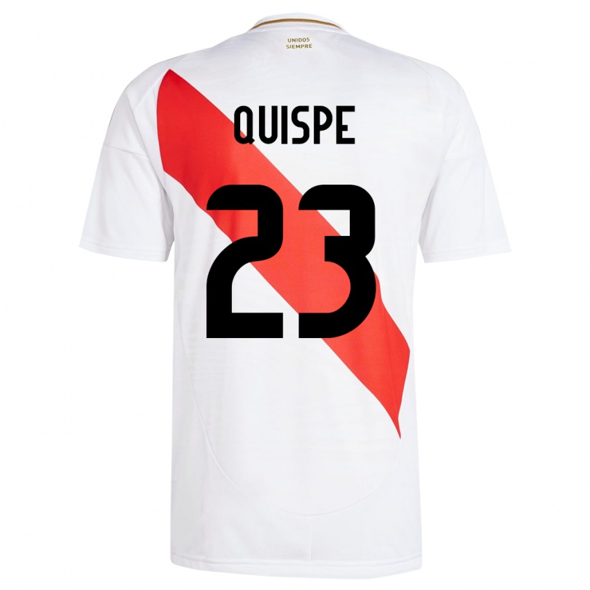 Niño Camiseta Perú Piero Quispe #23 Blanco 1ª Equipación 24-26 La Camisa