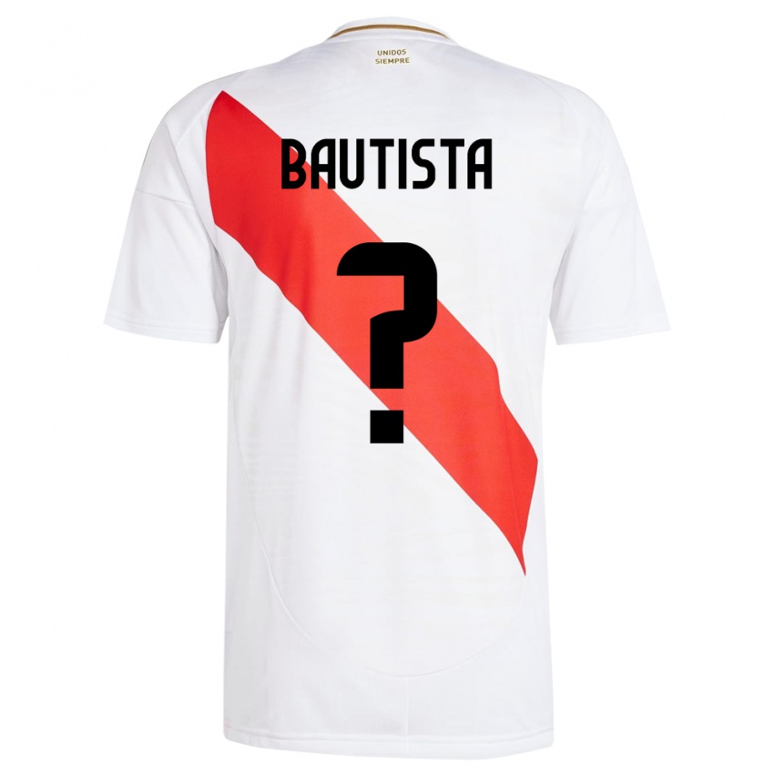 Niño Camiseta Perú César Bautista #0 Blanco 1ª Equipación 24-26 La Camisa