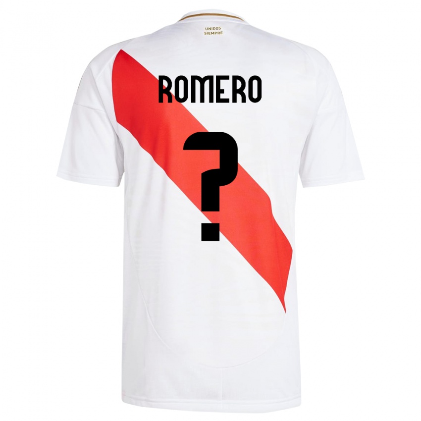 Niño Camiseta Perú José Romero #0 Blanco 1ª Equipación 24-26 La Camisa