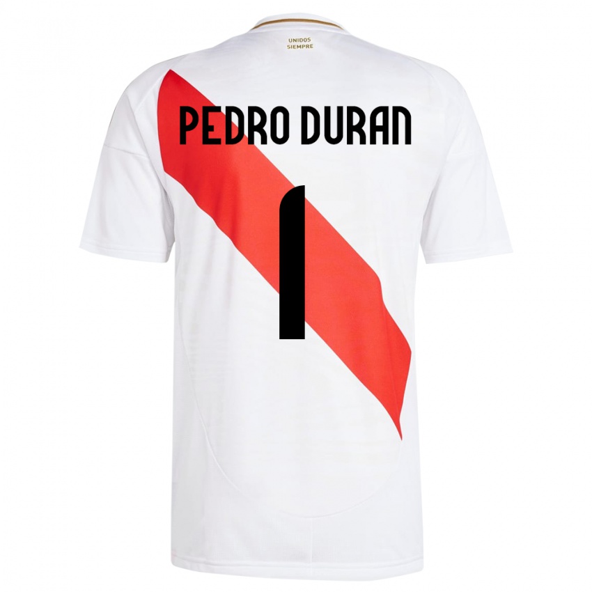 Niño Camiseta Perú Juan Pedro Durán #1 Blanco 1ª Equipación 24-26 La Camisa