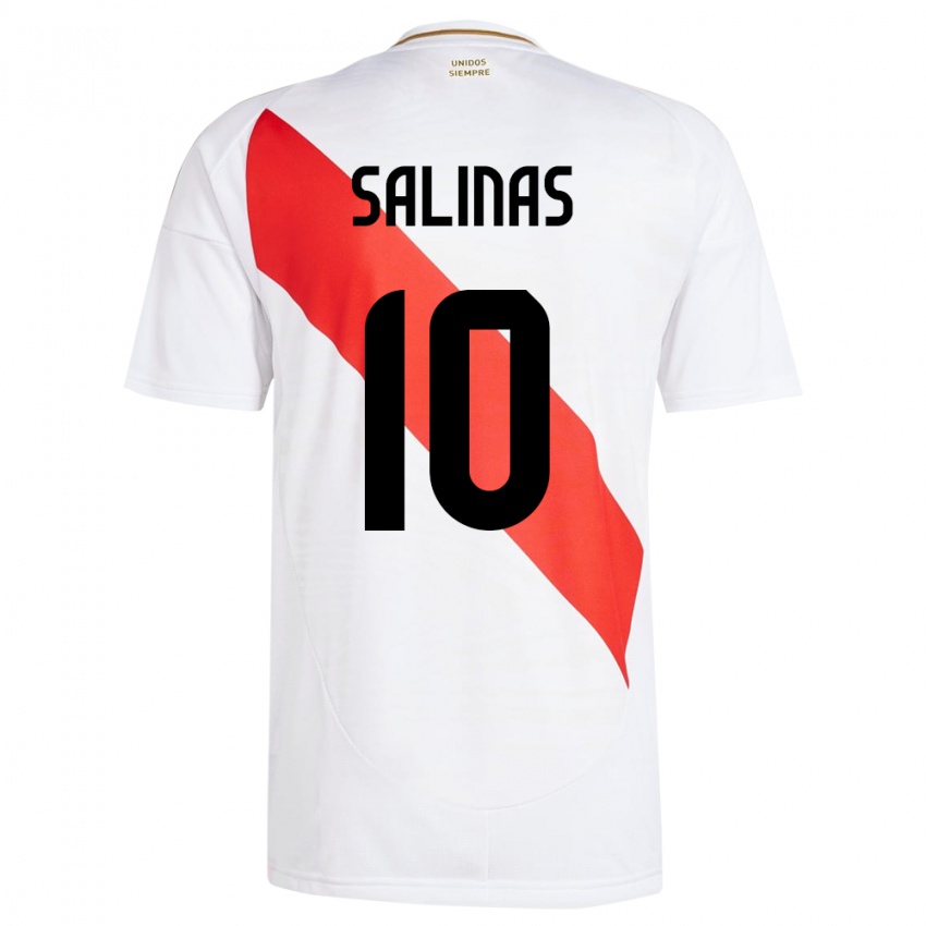 Niño Camiseta Perú Thiago Salinas #10 Blanco 1ª Equipación 24-26 La Camisa