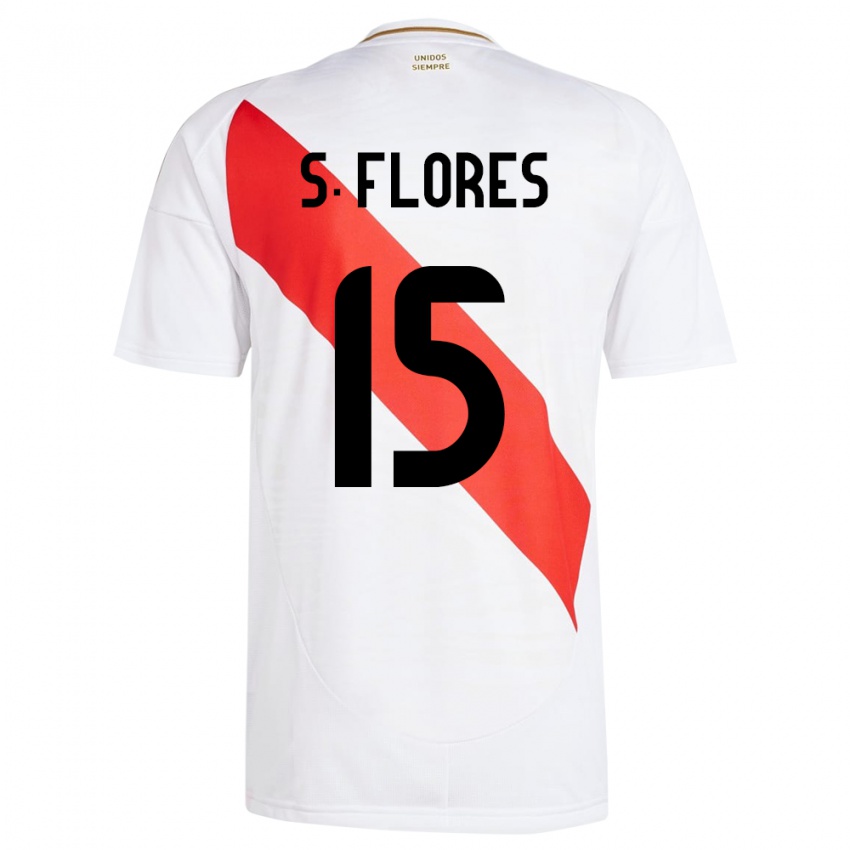 Niño Camiseta Perú Scarleth Flores #15 Blanco 1ª Equipación 24-26 La Camisa