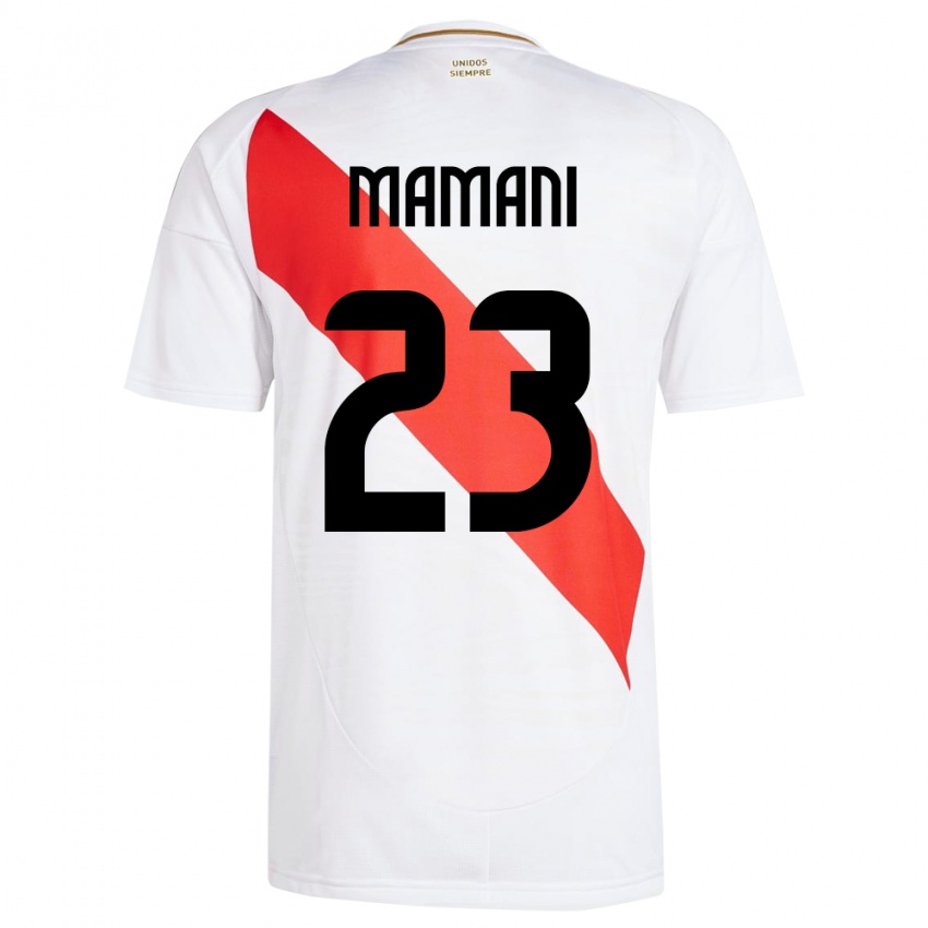 Niño Camiseta Perú Julia Mamani #23 Blanco 1ª Equipación 24-26 La Camisa