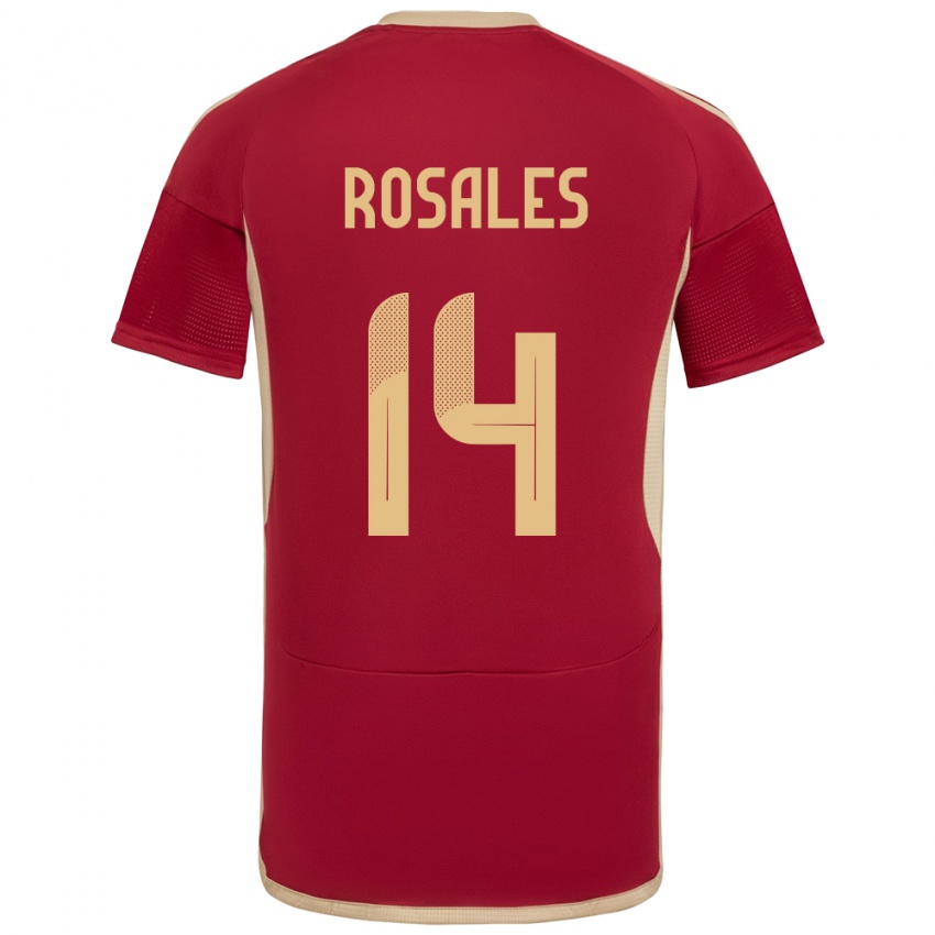 Niño Camiseta Venezuela Roberto Rosales #14 Borgoña 1ª Equipación 24-26 La Camisa