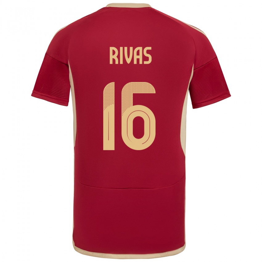 Niño Camiseta Venezuela Renne Rivas #16 Borgoña 1ª Equipación 24-26 La Camisa