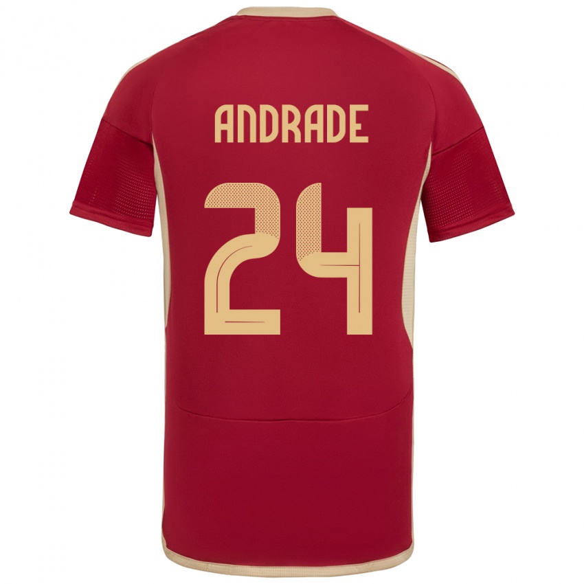 Niño Camiseta Venezuela Kervin Andrade #24 Borgoña 1ª Equipación 24-26 La Camisa