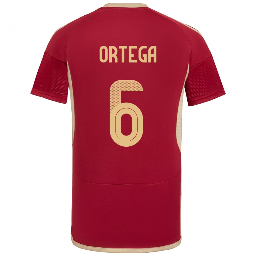 Niño Camiseta Venezuela Bryant Ortega #6 Borgoña 1ª Equipación 24-26 La Camisa