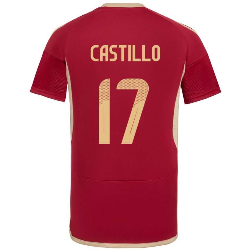 Niño Camiseta Venezuela Edson Castillo #17 Borgoña 1ª Equipación 24-26 La Camisa