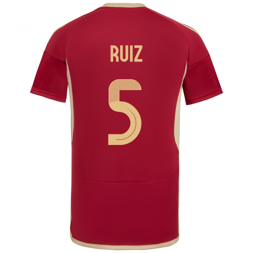 Niño Camiseta Venezuela Emerson Ruíz #5 Borgoña 1ª Equipación 24-26 La Camisa