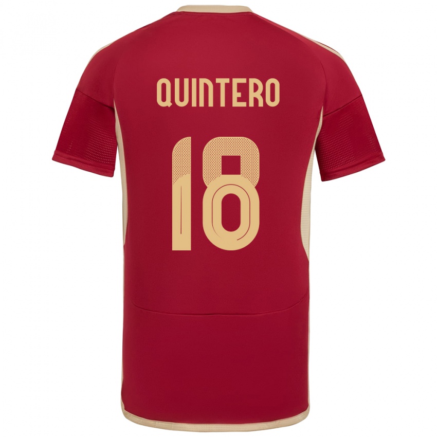 Niño Camiseta Venezuela Jesús Quintero #18 Borgoña 1ª Equipación 24-26 La Camisa