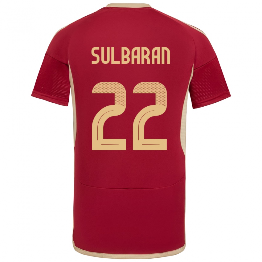 Niño Camiseta Venezuela Manuel Sulbarán #22 Borgoña 1ª Equipación 24-26 La Camisa