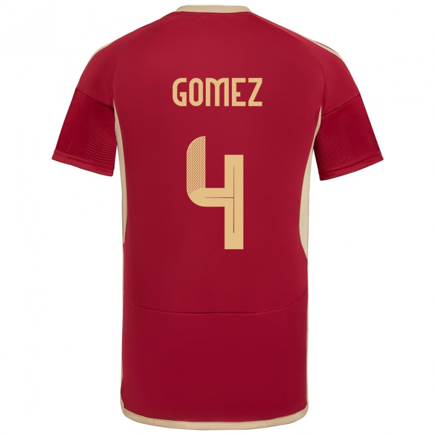 Niño Camiseta Venezuela Santiago Gómez #4 Borgoña 1ª Equipación 24-26 La Camisa