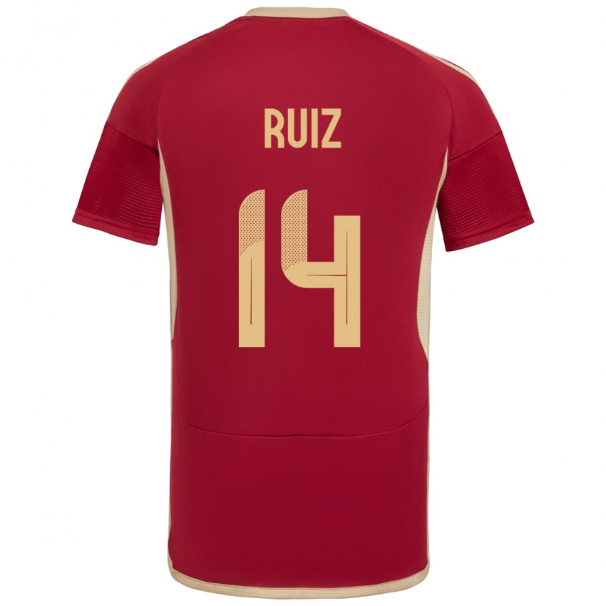 Niño Camiseta Venezuela Maicol Ruiz #14 Borgoña 1ª Equipación 24-26 La Camisa