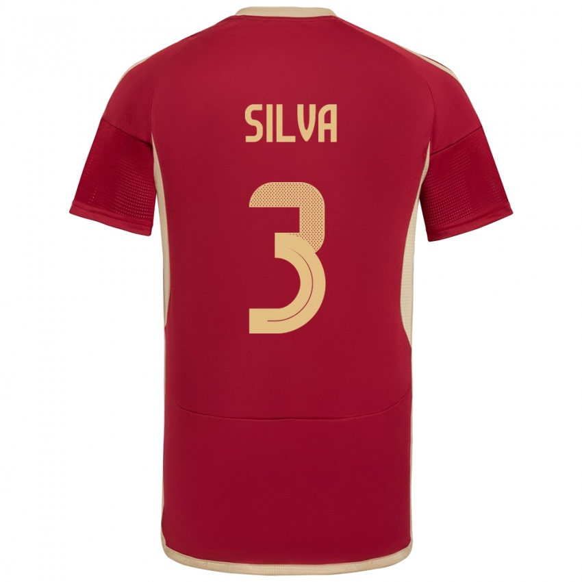 Niño Camiseta Venezuela Santiago Silva #3 Borgoña 1ª Equipación 24-26 La Camisa