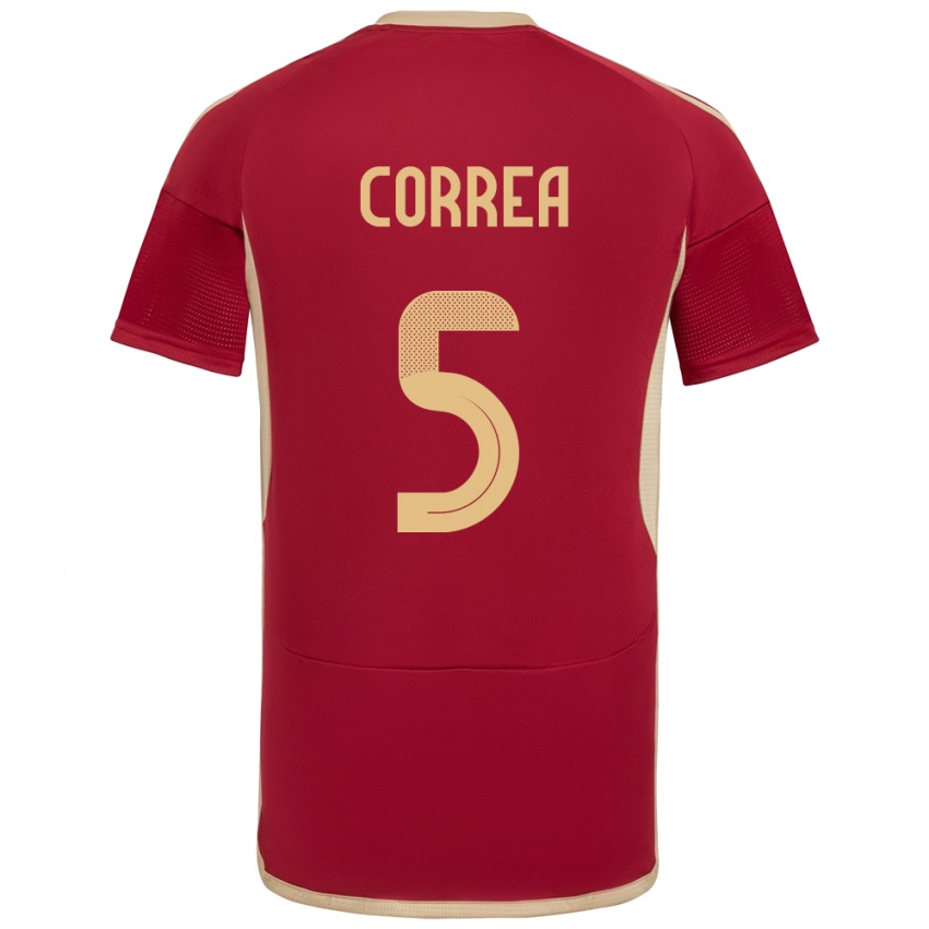 Niño Camiseta Venezuela José Correa #5 Borgoña 1ª Equipación 24-26 La Camisa