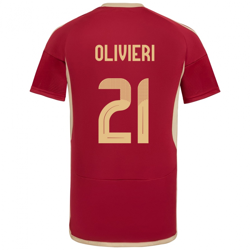 Niño Camiseta Venezuela Bárbara Olivieri #21 Borgoña 1ª Equipación 24-26 La Camisa