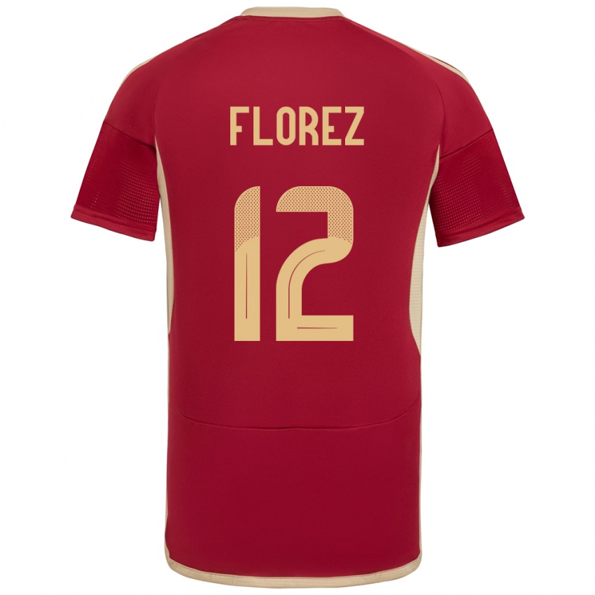 Niño Camiseta Venezuela Génesis Flórez #12 Borgoña 1ª Equipación 24-26 La Camisa