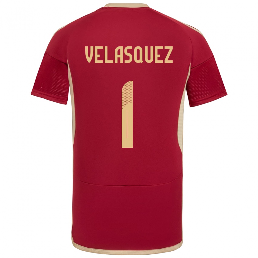 Niño Camiseta Venezuela Yessica Velásquez #1 Borgoña 1ª Equipación 24-26 La Camisa