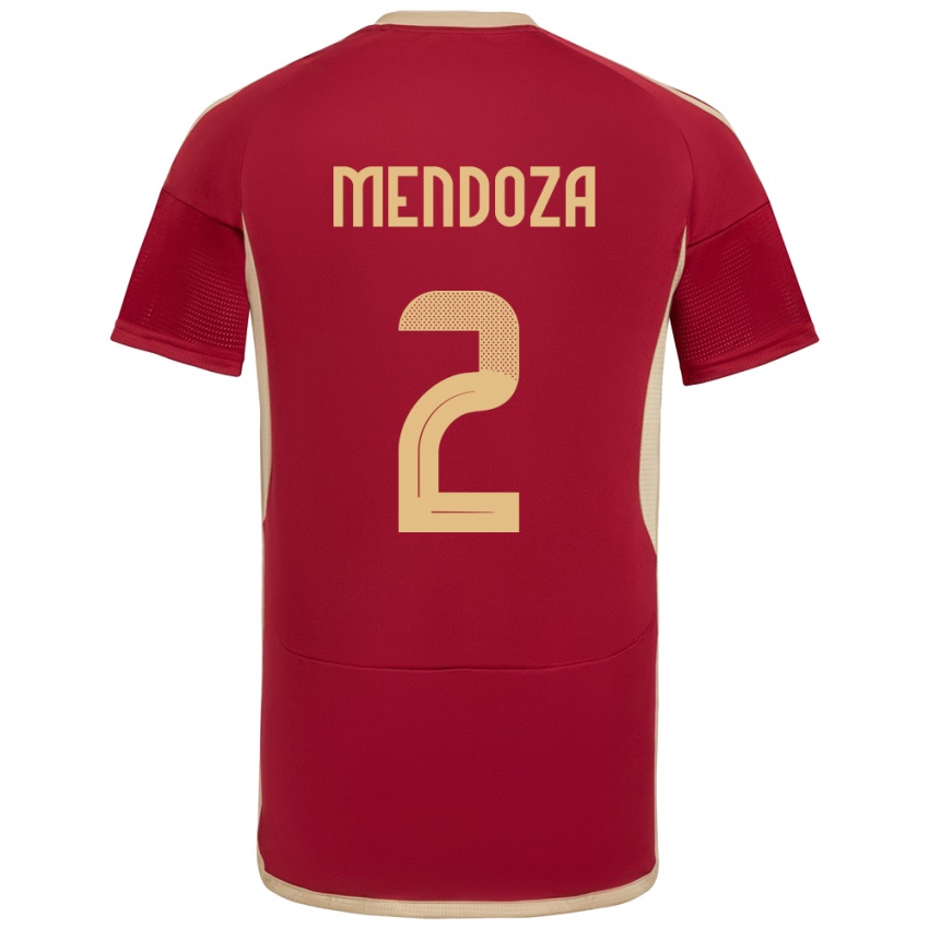 Niño Camiseta Venezuela Rafanny Mendoza #2 Borgoña 1ª Equipación 24-26 La Camisa