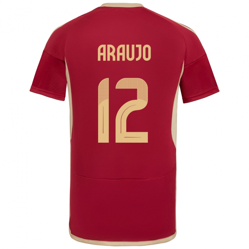 Niño Camiseta Venezuela Sabrina Araujo #12 Borgoña 1ª Equipación 24-26 La Camisa