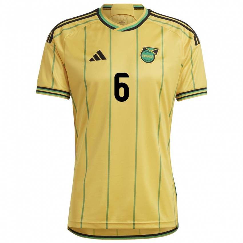 Niño Camiseta Jamaica Lauren Reid #6 Amarillo 1ª Equipación 24-26 La Camisa