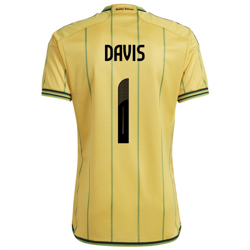 Niño Camiseta Jamaica Shaquan Davis #1 Amarillo 1ª Equipación 24-26 La Camisa