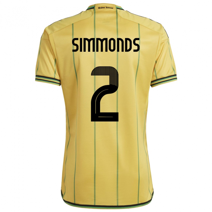 Niño Camiseta Jamaica Nicholas Simmonds #2 Amarillo 1ª Equipación 24-26 La Camisa