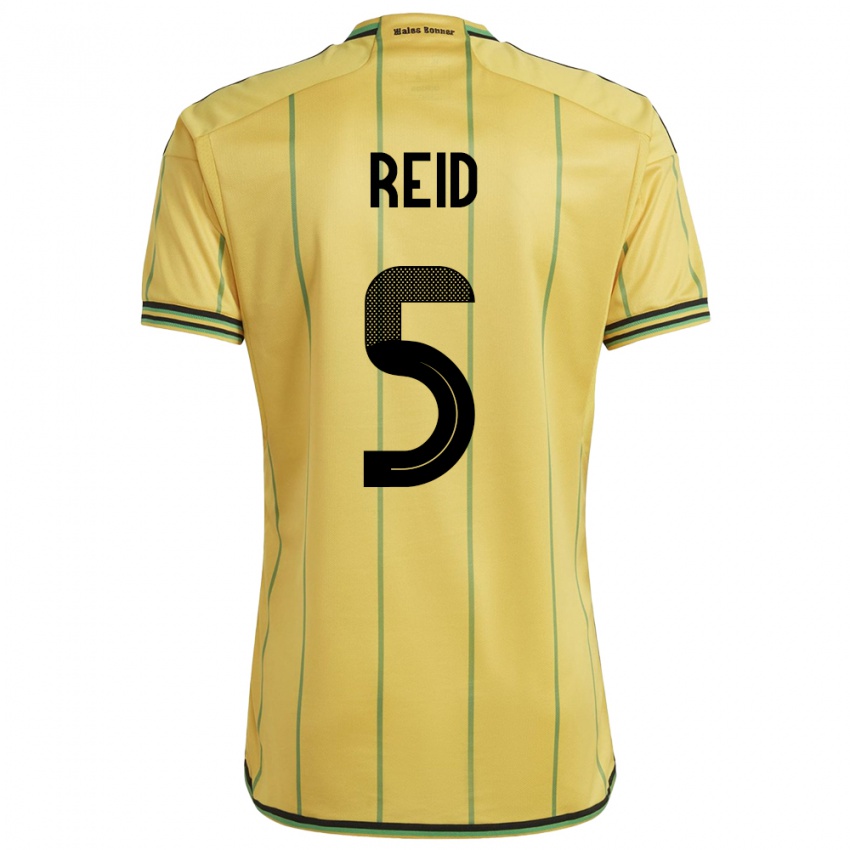 Niño Camiseta Jamaica Adrian Reid #5 Amarillo 1ª Equipación 24-26 La Camisa