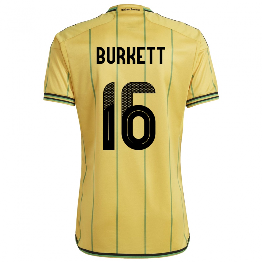 Niño Camiseta Jamaica Brian Burkett #16 Amarillo 1ª Equipación 24-26 La Camisa