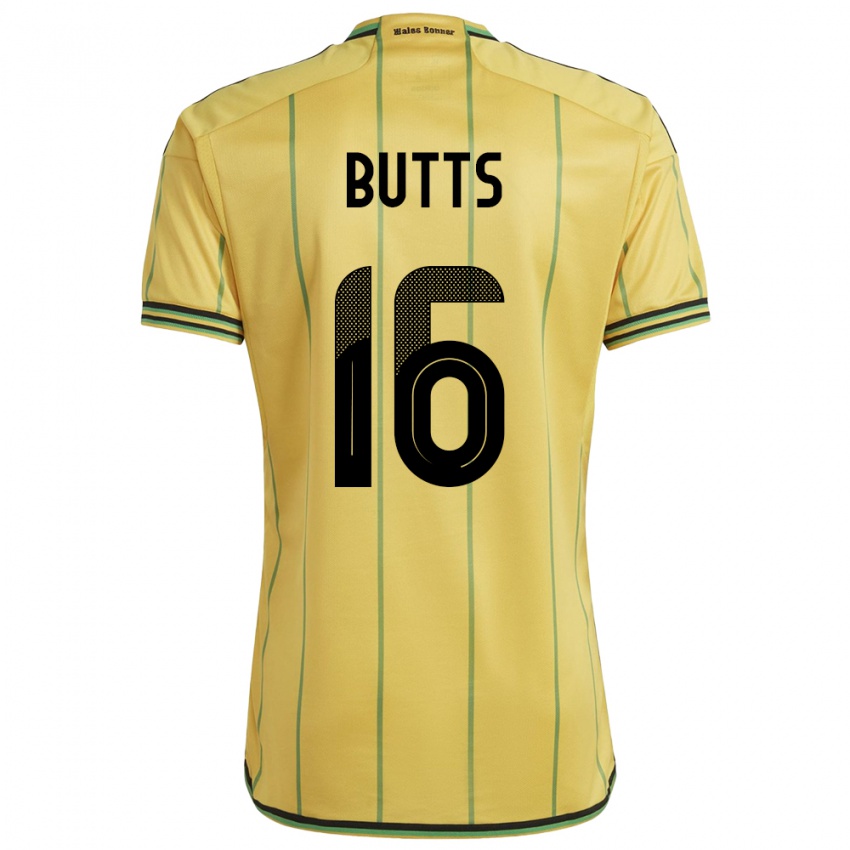 Niño Camiseta Jamaica Njeri Butts #16 Amarillo 1ª Equipación 24-26 La Camisa