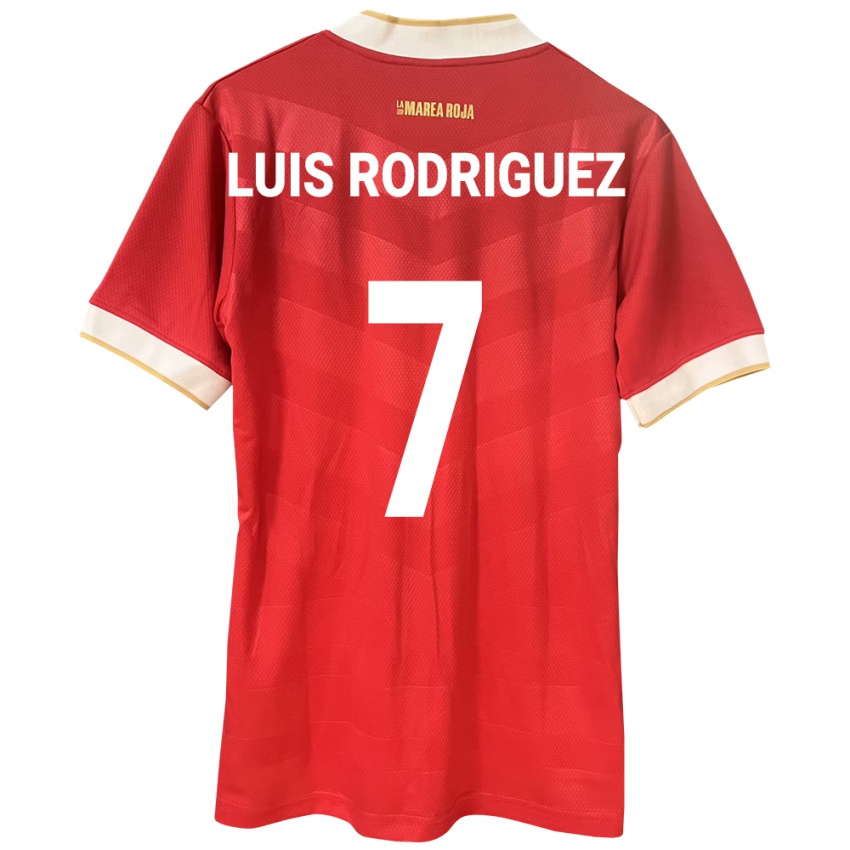 Niño Camiseta Panamá José Luis Rodríguez #7 Rojo 1ª Equipación 24-26 La Camisa