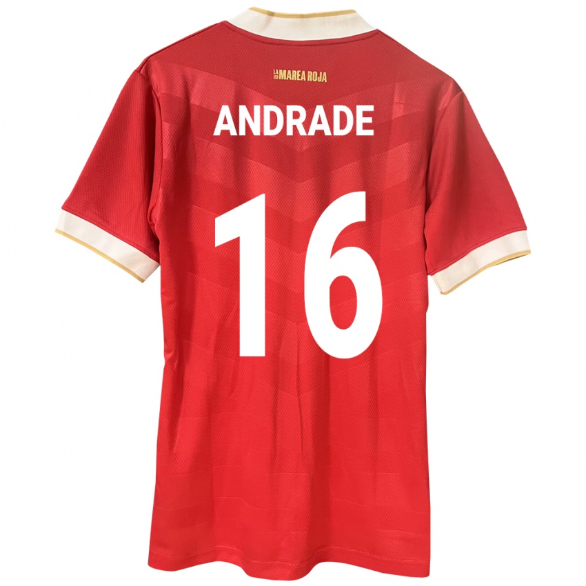 Niño Camiseta Panamá Andrés Andrade #16 Rojo 1ª Equipación 24-26 La Camisa