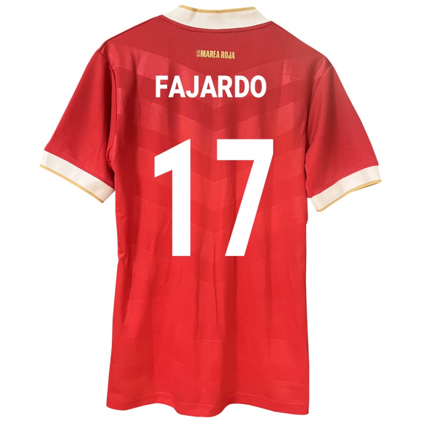 Niño Camiseta Panamá José Fajardo #17 Rojo 1ª Equipación 24-26 La Camisa