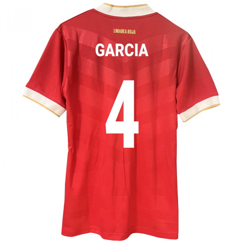 Niño Camiseta Panamá Giancarlos García #4 Rojo 1ª Equipación 24-26 La Camisa