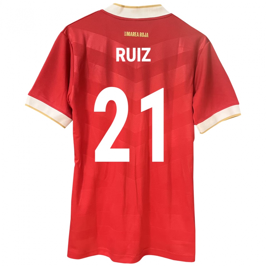 Niño Camiseta Panamá Alberto Ruiz #21 Rojo 1ª Equipación 24-26 La Camisa