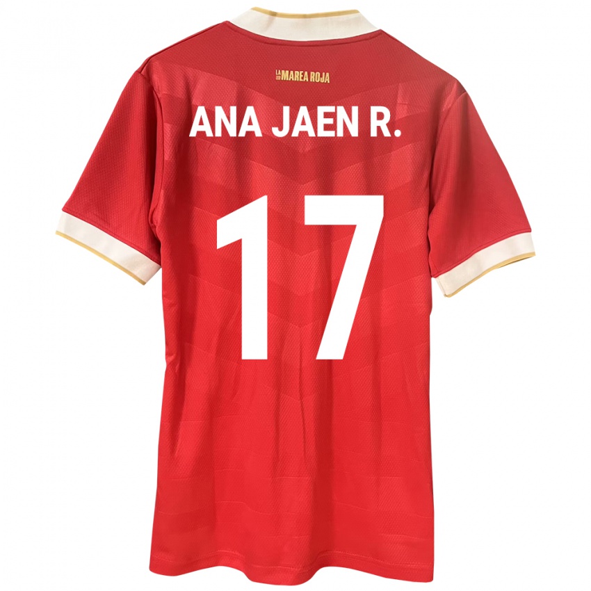 Niño Camiseta Panamá Ana Jaén Rodríguez #17 Rojo 1ª Equipación 24-26 La Camisa