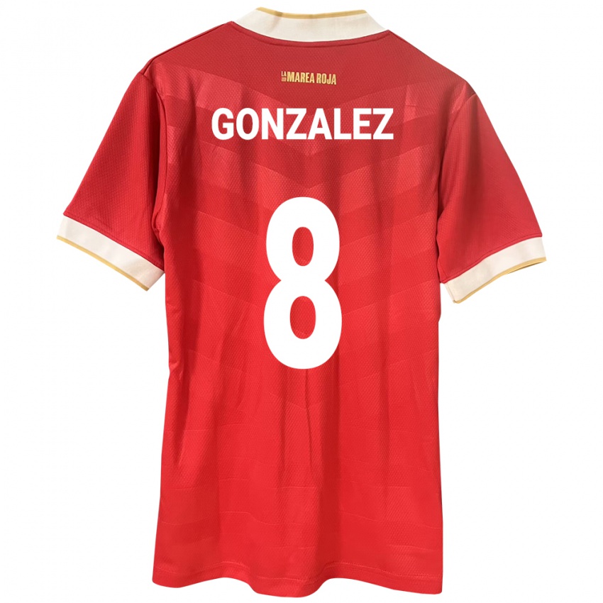 Niño Camiseta Panamá Schiandra González #8 Rojo 1ª Equipación 24-26 La Camisa